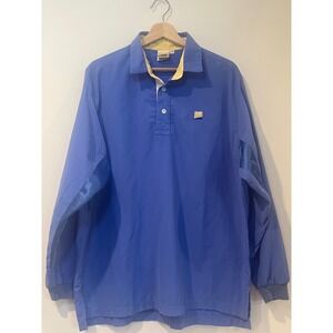 Solumbra Ultimate Polo Shirt Blue Long Sleeve Sun Protection SPF Vented Mens M